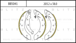 BB5041 BLITZ Колодки тормозные барабанные /комплект 4 шт/ (фото 1)