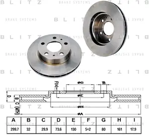 BS0241 BLITZ Диск тормозной CITROEN Jumper 06->/FIAT Ducato 06->/PEUGEOT Boxer 06-> (фото 1)