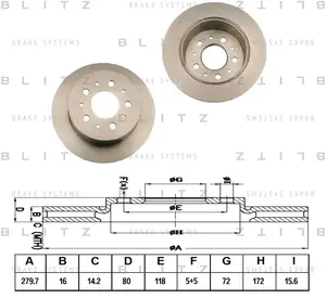 BS0264 BLITZ Диск тормозной (фото 1)