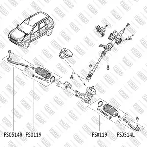 FS0514L FIXAR Наконечник рулевой тяги (фото 1)