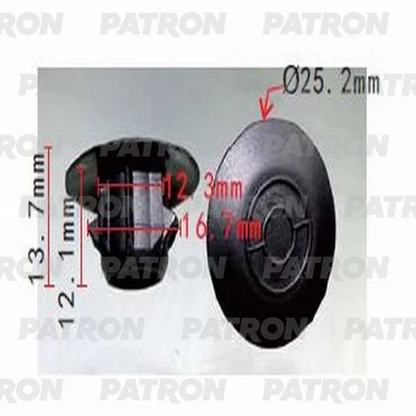 P37-0582 PATRON Заглушка пластиковая Lexus, Toyota применяемость: крылья, молдинги (фото 1)