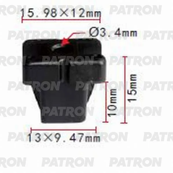 P37-0614 PATRON Клипса пластмассовая зажимной (черный) TOYOTA , LEXUS (фото 1)