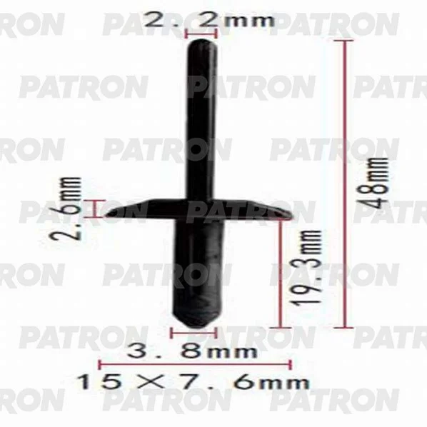 P37-0627 PATRON Заклепка GM применяемость: заклёпка пластиковая (фото 1)