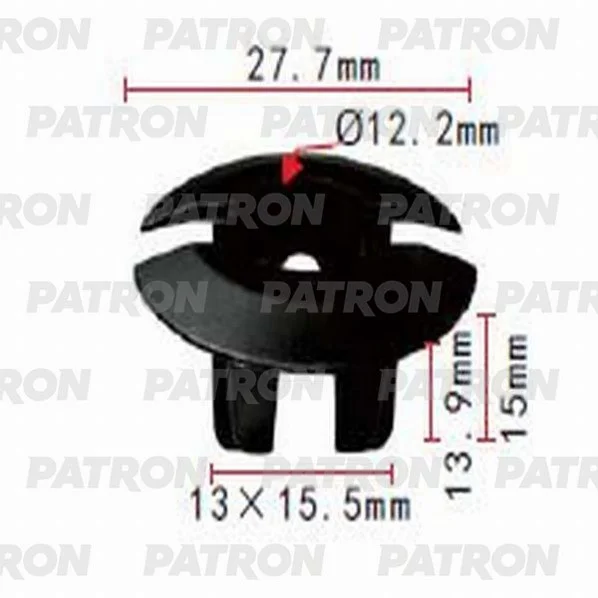 P37-0656 PATRON Фиксатор пластиковый GM применяемость: капот, решётки, внутренняя отделка (фото 1)