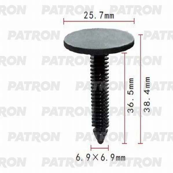 P37-0698 PATRON Клипса пластмассовая GM применяемость: внутренняя отделка, багажник (фото 1)