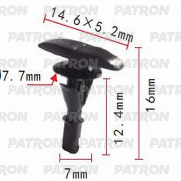 P37-0726 PATRON Клипса пластмассовая Ford применяемость: уплотнитель (фото 1)