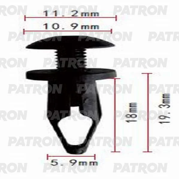 P37-0752 PATRON Клипса пластмассовая GM применяемость: внутренняя отделка (фото 1)