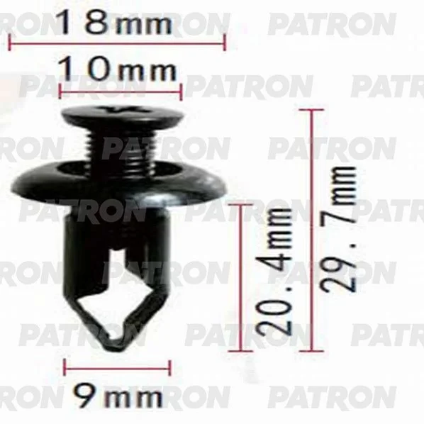 P37-1083 PATRON Клипса пластмассовая Infiniti,Nissan применяемость: бампер, защита, отделка салона (фото 1)
