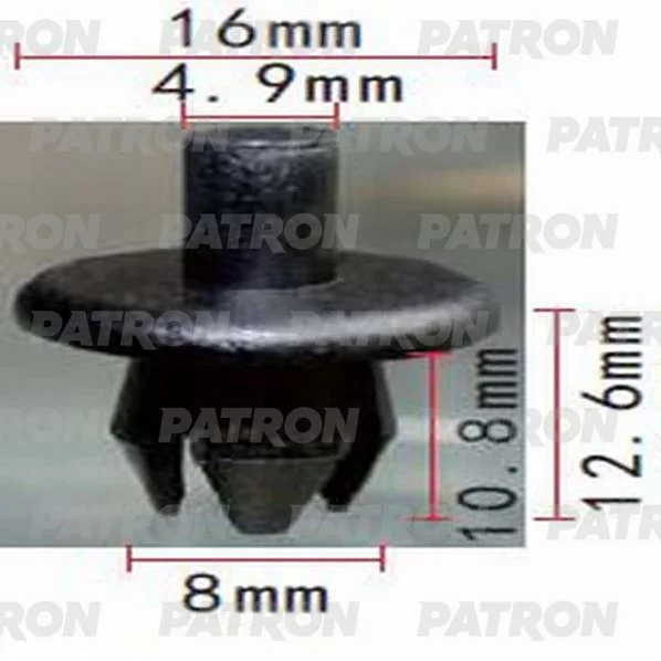 P37-1086 PATRON Клипса пластмассовая GM,Hyundai,Kia,Opel применяемость: уплотнитель (фото 1)