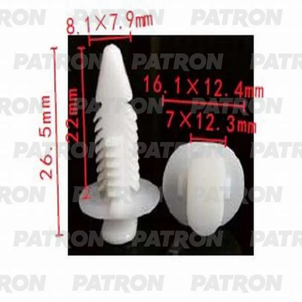 P37-1176 PATRON Клипса пластмассовая GM применяемость: внутренняя отделка - двери (фото 1)