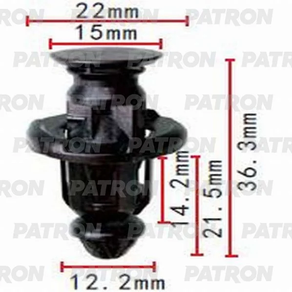 P37-1370 PATRON Клипса пластмассовая TOYOTA применяемость: защита двигателя (фото 1)