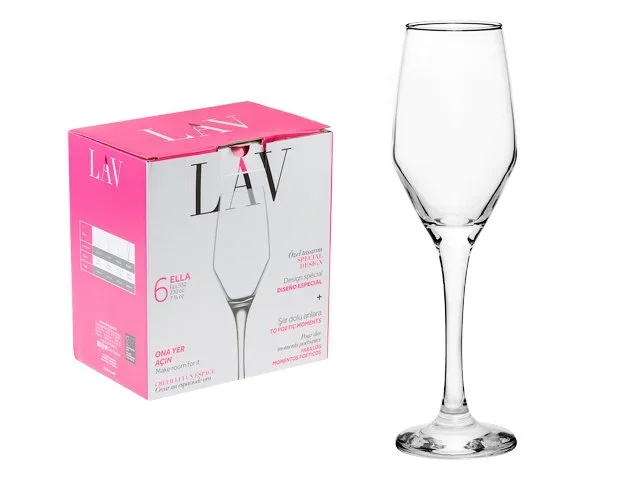 LV-ELL532F LAV Набор бокалов для шампанского Ella 6 штук 230 мл (фото 1)