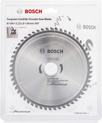 2608644389 BOSCH Диск пильный 190х30 мм 54 зуба Eco for Aluminium (фото 1)