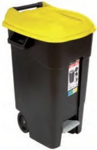 423017 TAYG Контейнер для мусора пластиковый с педалью 120 л черный (фото 1)