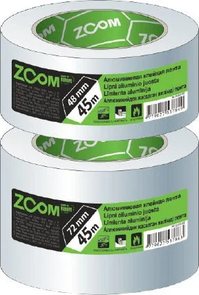 02-5-5-102 ZOOM Лента алюминиевая клейкая 72 мм х 45 м (фото 1)