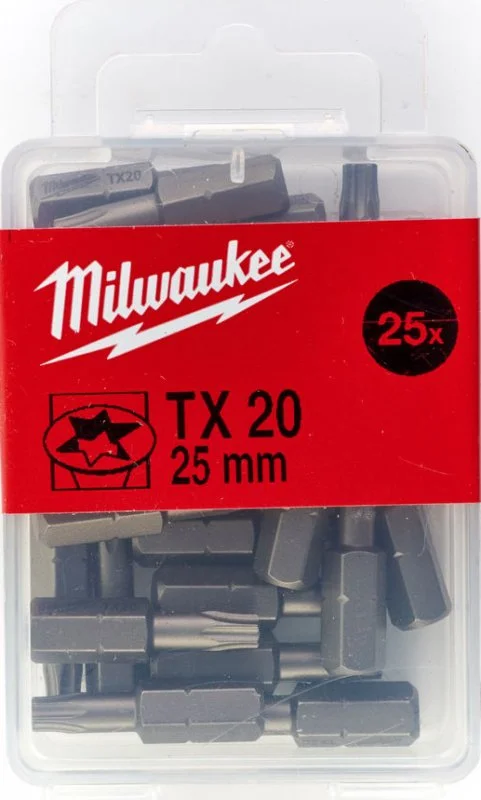 4932399596 MILWAUKEE Бита для шуруповерта Torx TX20 25 мм 25 шт (фото 2)