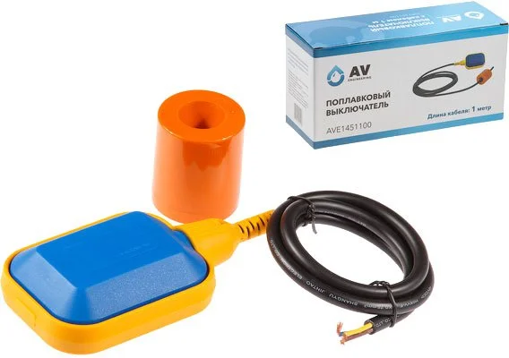 AVE1451060 AV engineering Поплавковый выключатель с кабелем 0,6 м (фото 1)