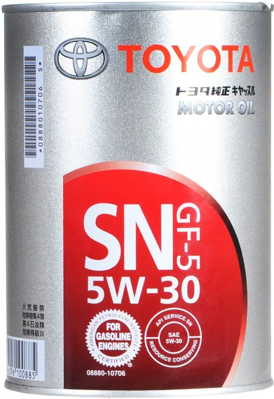 08880-10706 TOYOTA Моторное масло 5W30 синтетическое Motor Oil SN 1 л (фото 2)