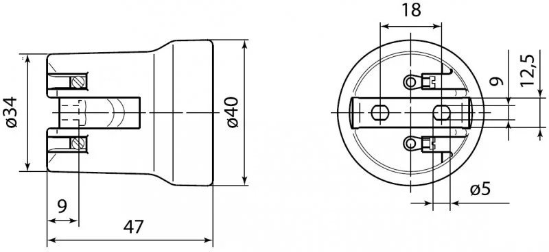 SQ0319-0002 TDM Патрон для лампочки E27 керамический в люстру (фото 2)