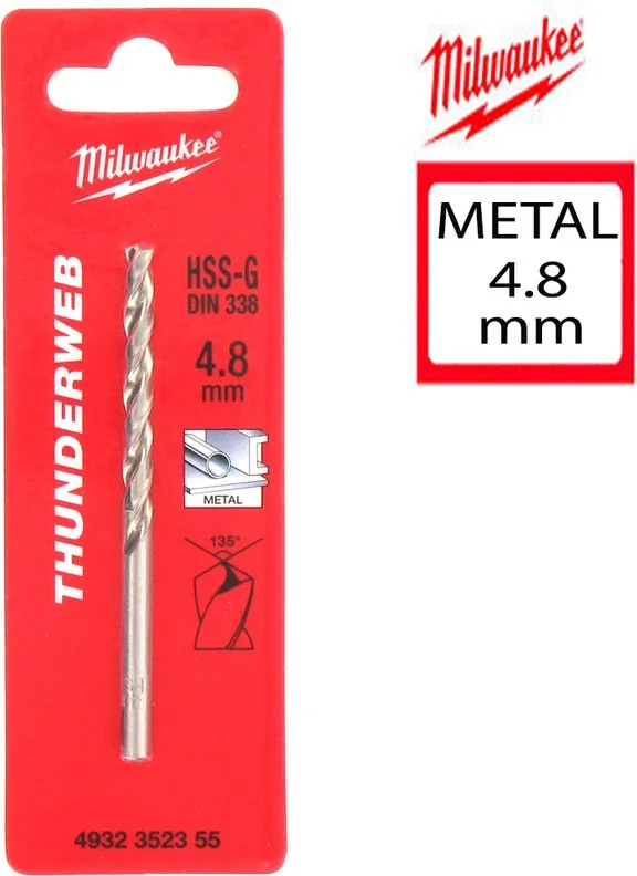 4932352355 MILWAUKEE Сверло по металлу 4,8х52х86 мм Thunderweb HSS-G (фото 1)