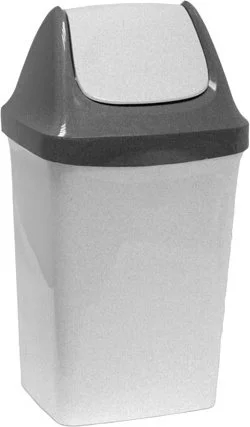 М2461 IDEA Ведро для мусора 9 л Свинг бежевый мрамор (фото 1)