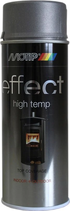302403 MOTIP Краска аэрозольная термостойкая Deco Effect Heat Resistant темный антрацит 400 мл (фото 1)