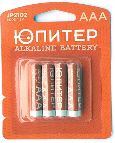 JP2102 ЮПИТЕР Батарейка ААА 1,5 V алкалиновая 4 штуки (фото 1)