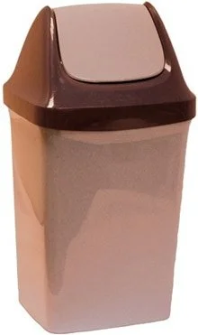 М2461 IDEA Ведро для мусора 9 л Свинг бежевый мрамор (фото 2)