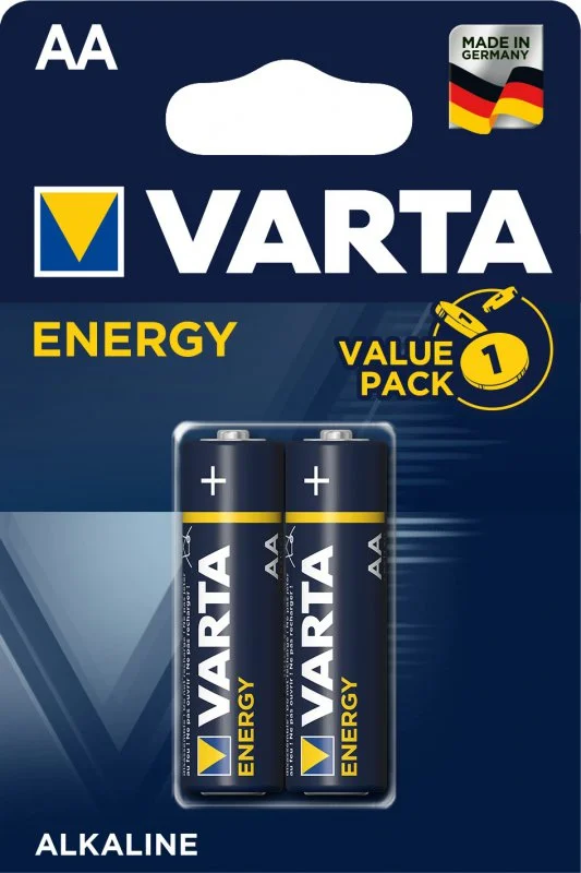 04106213412 VARTA Батарейка AA Energy 1,5 V алкалиновая 2 штуки (фото 1)