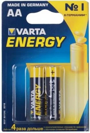 04106213412 VARTA Батарейка AA Energy 1,5 V алкалиновая 2 штуки (фото 2)