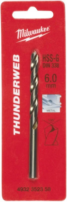 4932352358 MILWAUKEE Сверло по металлу 6,0х57х93 мм Thunderweb HSS-G (фото 1)