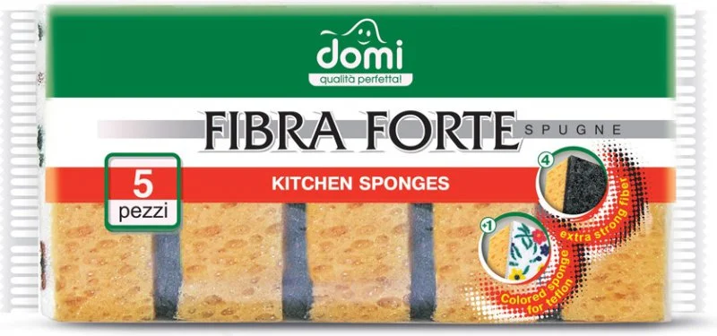 0818DI DOMI Губки кухонные Fibra Forte 5 штук (фото 1)