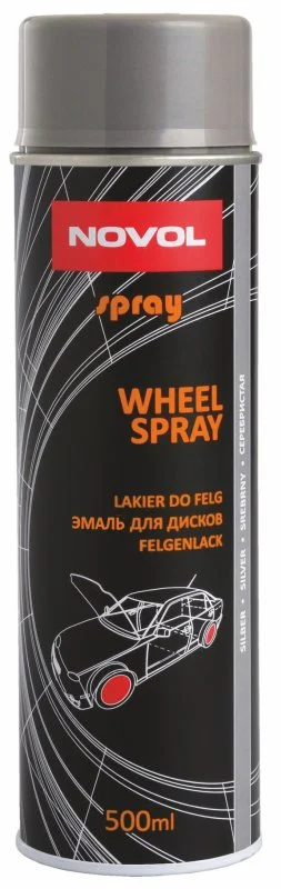 34122 NOVOL Эмаль для дисков Wheel Spray черный матовый 500 мл (фото 1)