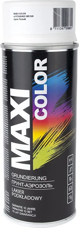 0002MX Maxi Color Грунтовка аэрозольная белый 400 мл (фото 1)