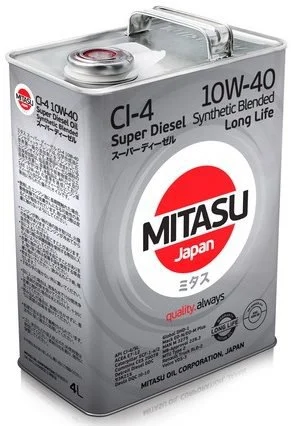 MJ-222-4 MITASU Моторное масло 10W40 полусинтетическое Super LL Diesel CI-4 4 л (фото 1)