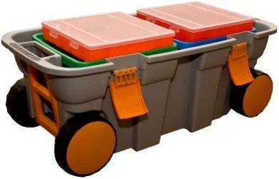 610362 PROFBOX Ящик для инструмента пластмассовый на колесах С-2 800х370х340 мм с секциями (фото 1)