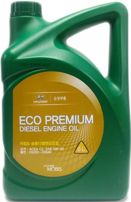 05200-00640 HYUNDAI/KIA/MOBIS Моторное масло 0W30 синтетическое MOBIS Eco Premium Diesel Engine 6 л (фото 1)