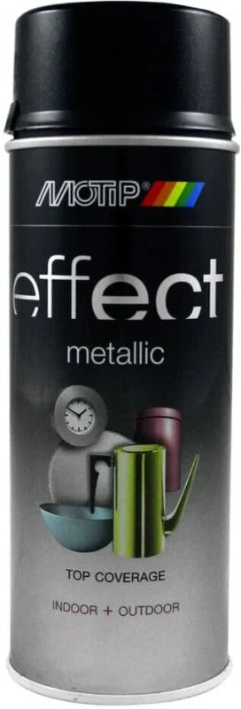 302510 MOTIP Краска аэрозольная Deco Effect Metallic черный 400 мл (фото 1)