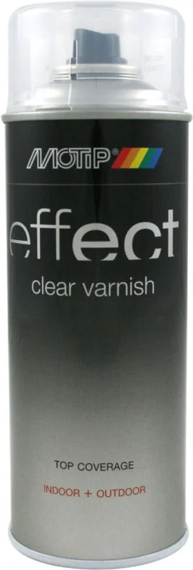 302205 MOTIP Лак аэрозольный Deco Effect Clear Varnish глянцевый 400 мл (фото 1)
