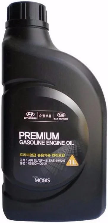 05100-00121 HYUNDAI/KIA/MOBIS Моторное масло 5W20 полусинтетическое MOBIS Premium Gasoline 1 л (фото 2)