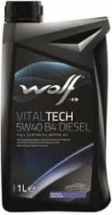 26116/1 WOLF Моторное масло 5W40 синтетическое VitalTech B4 DIESEL 1 л (фото 1)