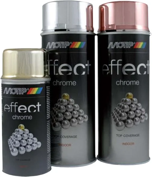 302603 MOTIP Краска аэрозольная Deco Effect Chrome золото 400 мл (фото 2)