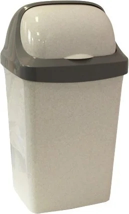 М2467 IDEA Ведро для мусора 25 л Ролл Топ бежевый мрамор (фото 1)