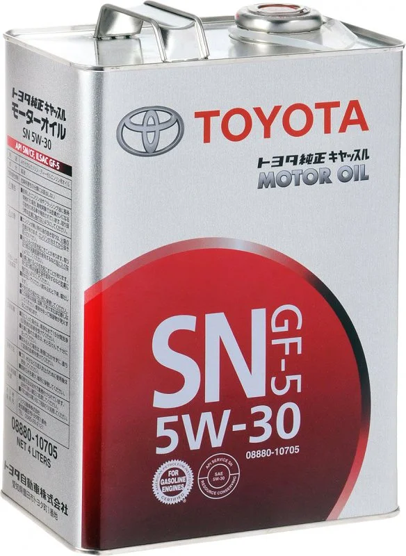 08880-10705 TOYOTA Моторное масло 5W30 синтетическое Motor Oil SN 4 л (фото 2)