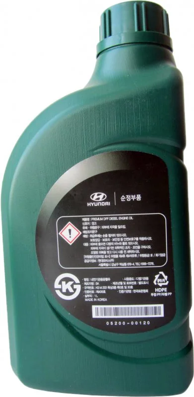 05200-00120 HYUNDAI/KIA/MOBIS Моторное масло 5W30 синтетическое MOBIS Premium DPF Diesel 1 л (фото 3)