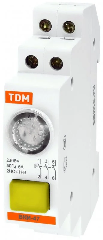 SQ0214-0004 TDM Выключатель кнопочный ВКИ-47 2НО;1НЗ желтый (фото 1)