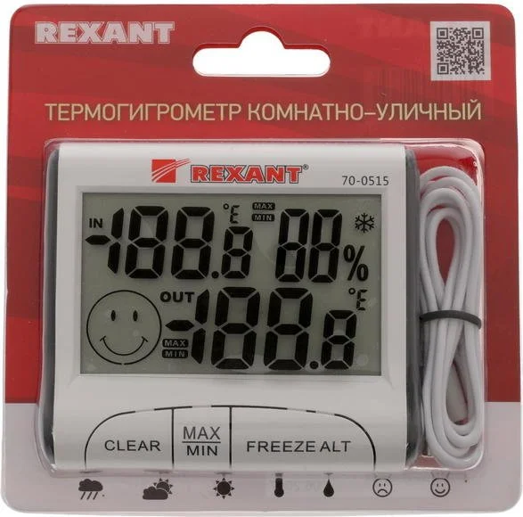 70-0515 REXANT Термогигрометр электронный комнатно-уличный (фото 2)