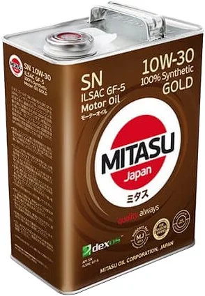 MJ-105-5 MITASU Моторное масло 10W30 синтетическое Gold SN 5 л (фото 1)