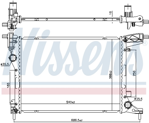 606277 NISSENS Радиатор, охлаждение двигателя (фото 3)