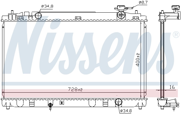 606836 NISSENS Радиатор, охлаждение двигателя (фото 6)
